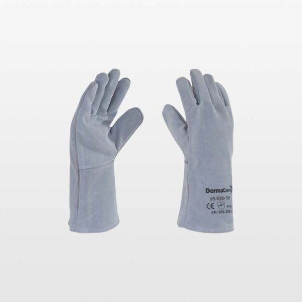 Guantes de soldador gris con hilo de algodón
