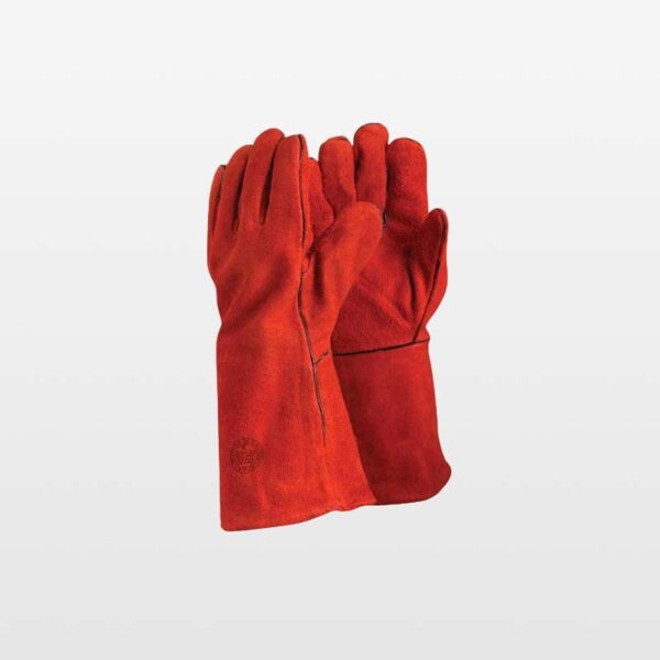 Guantes de soldador rojo con hilo kevlar