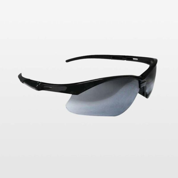 Lentes S rhodium con armazón negro brillante mica gris espejo