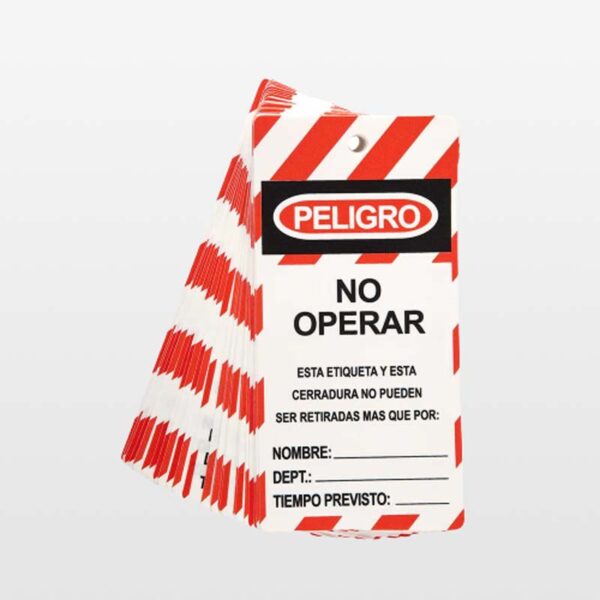 Tarjeta no operador lock out pack 25 unidades
